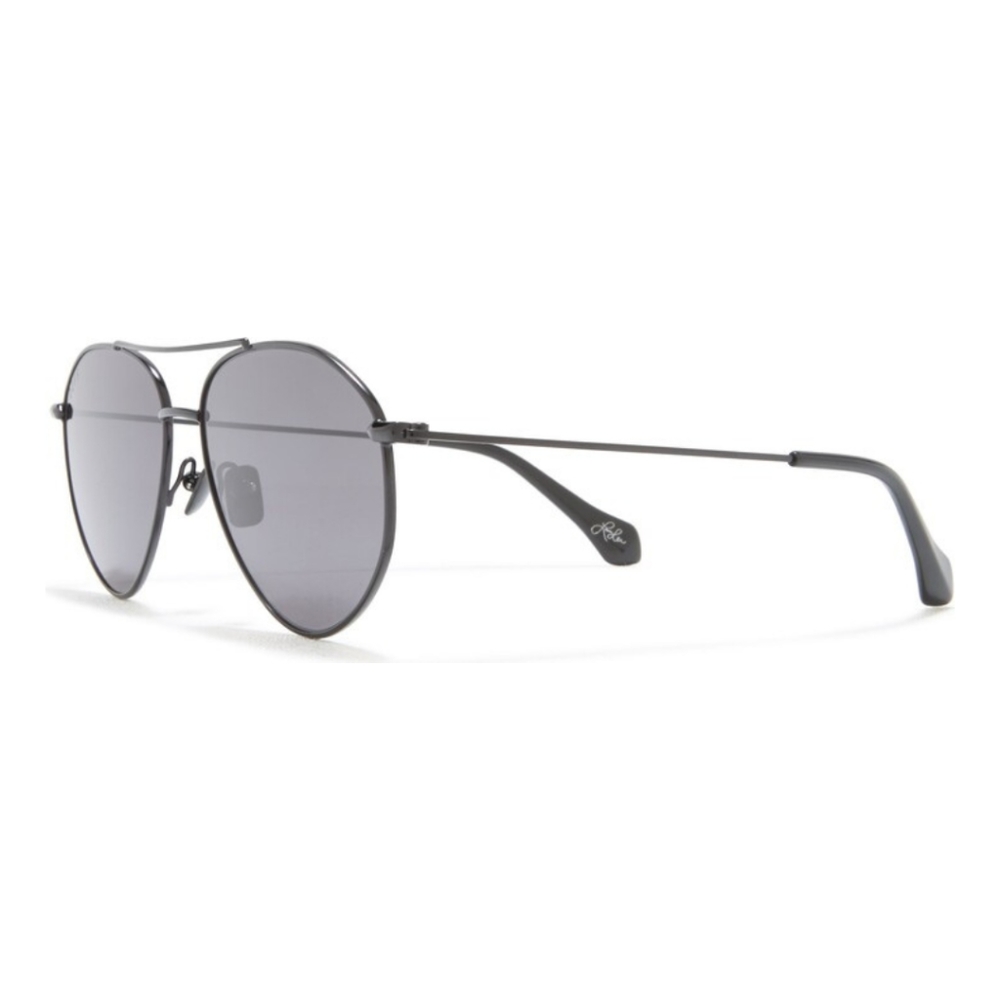 DIFF  Ivy 56mm Polarized Aviator Sunglasses- Black/ Dark Smoke - Picture 4 of 7